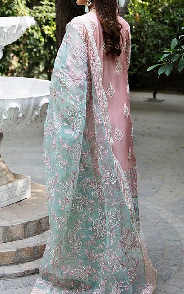 Maria Osama Khan Faded Pink Grip Suit | Pakistani Embroidered Chiffon Dresses- Image 2