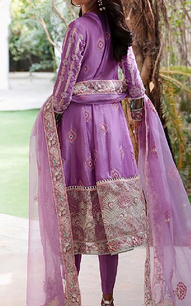 Maria Osama Khan Lilac Grip Suit | Pakistani Embroidered Chiffon Dresses- Image 2