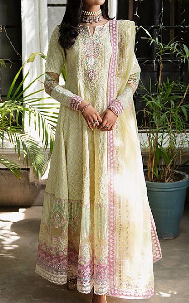 Maria Osama Khan Green Mist Grip Suit | Pakistani Embroidered Chiffon Dresses- Image 1