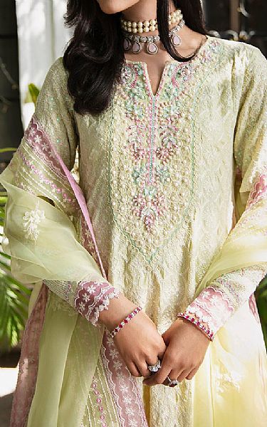 Maria Osama Khan Green Mist Grip Suit | Pakistani Embroidered Chiffon Dresses- Image 3