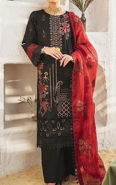 Marjjan Black Lawn Suit | Pakistani Lawn Suits- Image 1