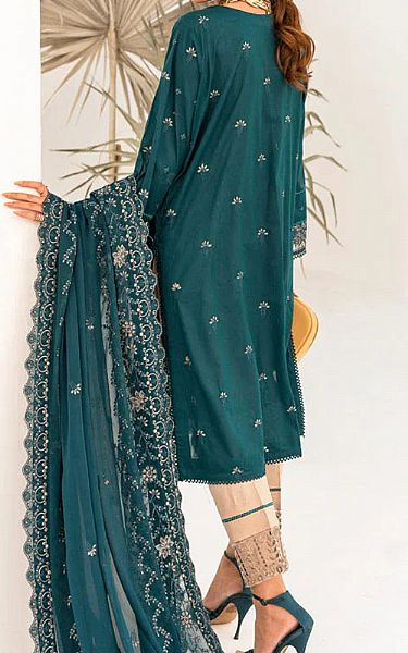 Marjjan Teal Lawn Suit | Pakistani Lawn Suits- Image 2