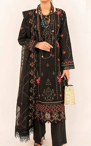 Marjjan Black Lawn Suit | Pakistani Lawn Suits- Image 1