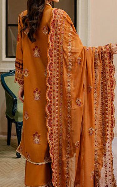 Marjjan Safety Orange Karandi Suit | Pakistani Winter Dresses- Image 2