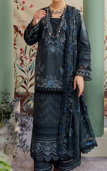 Marjjan Midnight Blue Karandi Suit | Pakistani Winter Dresses- Image 1