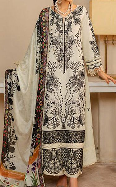 Marjjan Off-white Karandi Suit | Pakistani Winter Dresses- Image 1