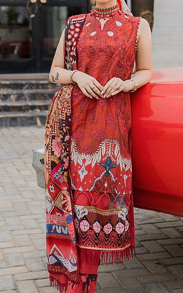 Marjjan Red Lawn Suit | Pakistani Lawn Suits- Image 1