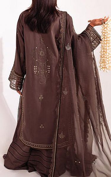 Marjjan Umber Brown Silk Suit | Pakistani Winter Dresses- Image 2