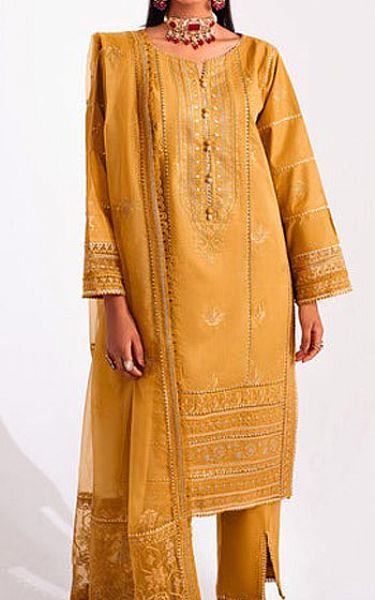 Marjjan Orange Silk Suit | Pakistani Winter Dresses- Image 1