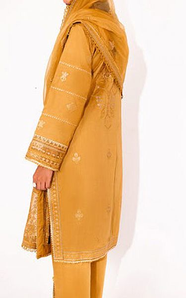 Marjjan Orange Silk Suit | Pakistani Winter Dresses- Image 2