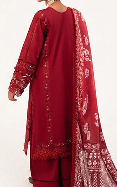 Marjjan Red Silk Suit | Pakistani Winter Dresses- Image 2
