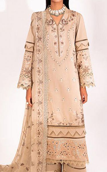Marjjan Ivory Silk Suit | Pakistani Winter Dresses- Image 1