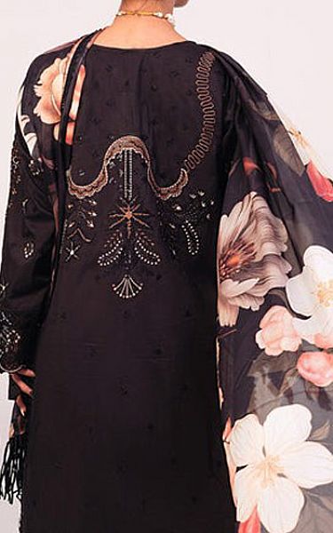Marjjan Black Silk Suit | Pakistani Winter Dresses- Image 2