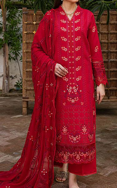 Marjjan Red Viscose Suit | Pakistani Winter Dresses in USA- Image 1