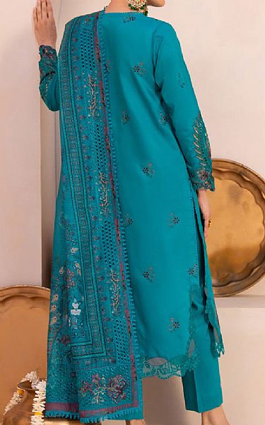 Marjjan Teal Viscose Suit | Pakistani Winter Dresses in USA- Image 2