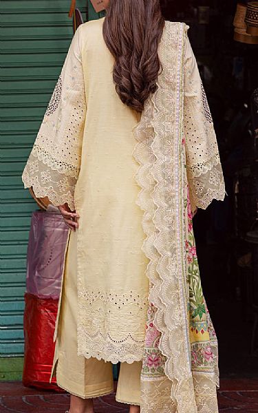 Marjjan Pale Yellow Lawn Suit | Pakistani Lawn Dress in USA- Image 2