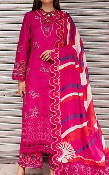Marjjan Hot Pink Lawn Suit | Pakistani Lawn Dress in USA- Image 1