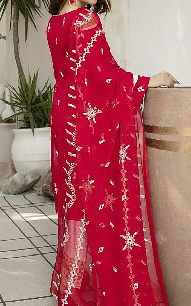 Marjjan Scarlet Lawn Suit | Pakistani Dresses in USA- Image 2
