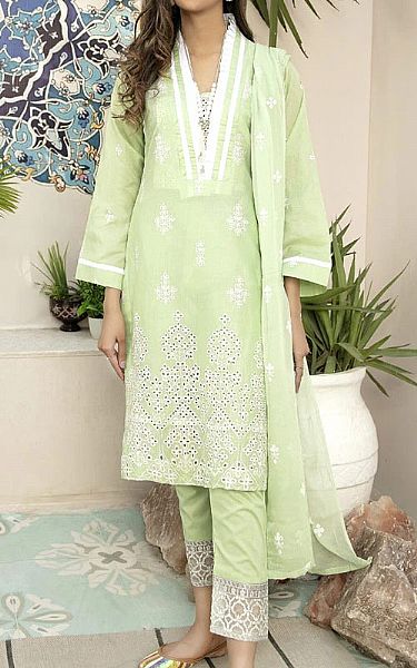 Marjjan Light Green Lawn Suit | Pakistani Dresses in USA- Image 1