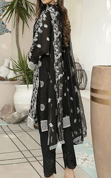 Marjjan Black Swiss Voil Suit | Pakistani Dresses in USA- Image 2