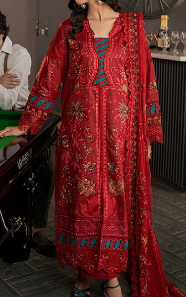 Marjjan Falu Red Lawn Suit | Pakistani Lawn Dress in USA- Image 1