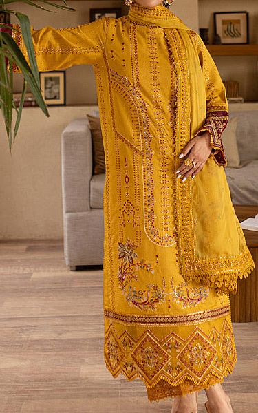 Marjjan Mustard Lawn Suit | Pakistani Lawn Dress in USA- Image 1
