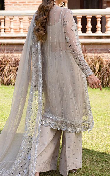 Marjjan Grey Chiffon Suit | Pakistani Embroidered Chiffon Dresses USA- Image 2