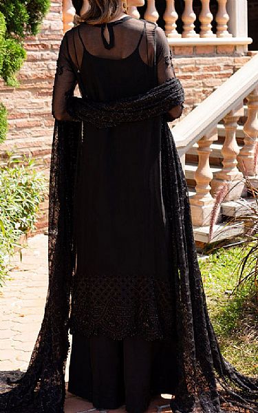 Marjjan Black Chiffon Suit | Pakistani Embroidered Chiffon Dresses USA- Image 2