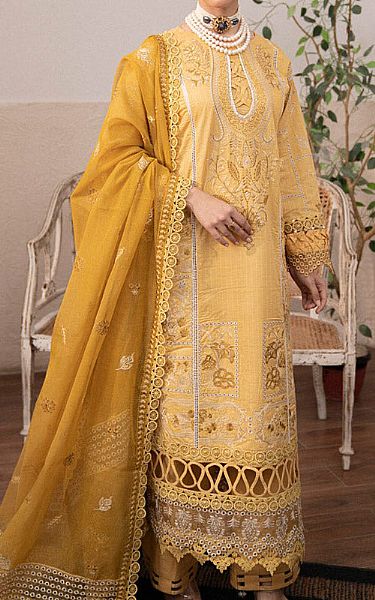 Marjjan Yellow Lawn Suit | Pakistani Lawn Suits- Image 1