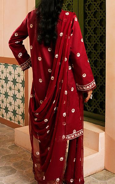 Marjjan Maroon Lawn Suit | Pakistani Lawn Dress in USA- Image 2