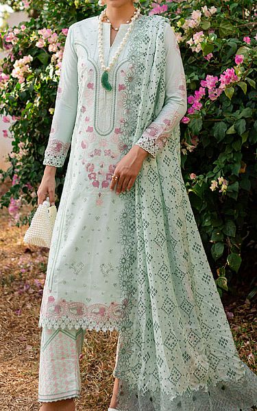 Marjjan Light Turquoise Lawn Suit | Pakistani Lawn Dress in USA- Image 1