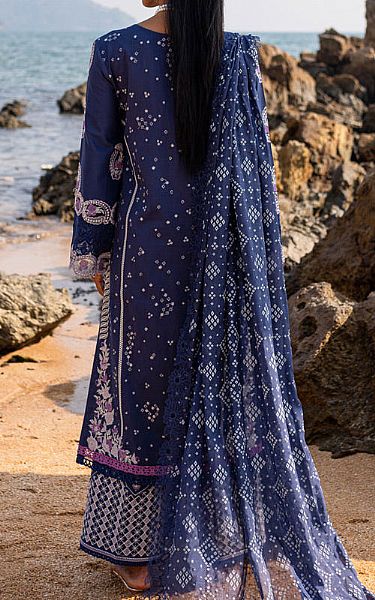 Marjjan Denim Blue Lawn Suit | Pakistani Lawn Dress in USA- Image 2
