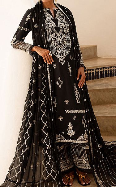 Marjjan Black Lawn Suit | Pakistani Lawn Dress in USA- Image 1