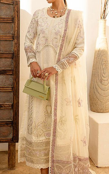 Marjjan Off-white Lawn Suit | Pakistani Lawn Dress in USA- Image 1