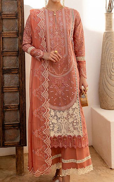 Marjjan Coral Lawn Suit | Pakistani Lawn Dress in USA- Image 1