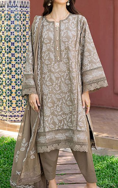 Marjjan Beige Lawn Suit | Pakistani Lawn Dress in USA- Image 1