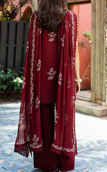 Marjjan Maroon Lawn Suit | Pakistani Lawn Dress in USA- Image 2
