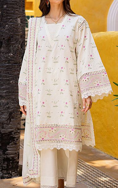 Marjjan Off-white Lawn Suit | Pakistani Lawn Dress in USA- Image 1