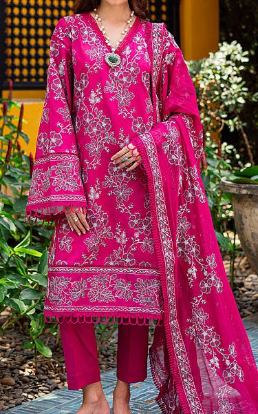 Marjjan Hot Pink Lawn Suit | Pakistani Lawn Dress in USA- Image 1
