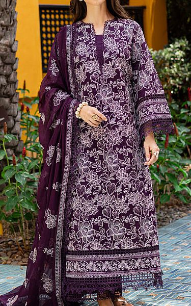 Marjjan Egg Plant Lawn Suit | Pakistani Lawn Dress in USA- Image 1