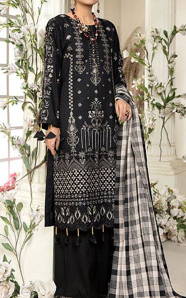 Black Wool Suit | Marjjan Pakistani Winter Dresses