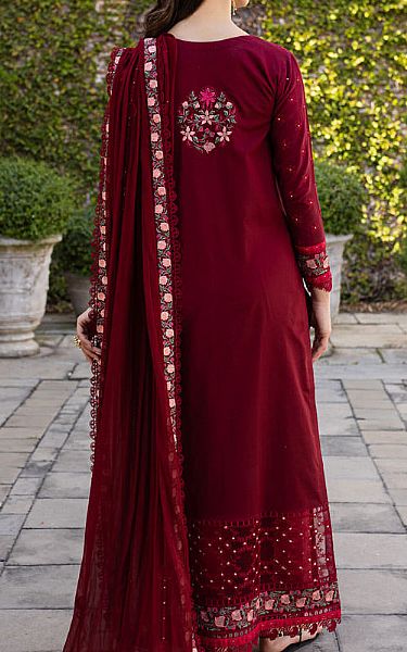 Marjjan Wine Red Lawn Suit | Pakistani Lawn Dress in USA- Image 2