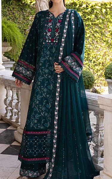 Marjjan Teal Lawn Suit | Pakistani Lawn Dress in USA- Image 1