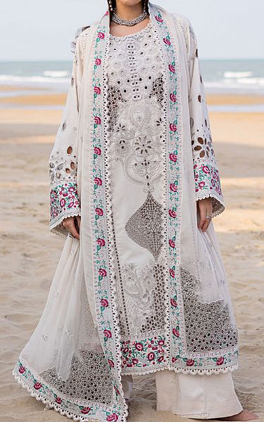 Marjjan Off-white Lawn Suit | Pakistani Lawn Dress in USA- Image 1
