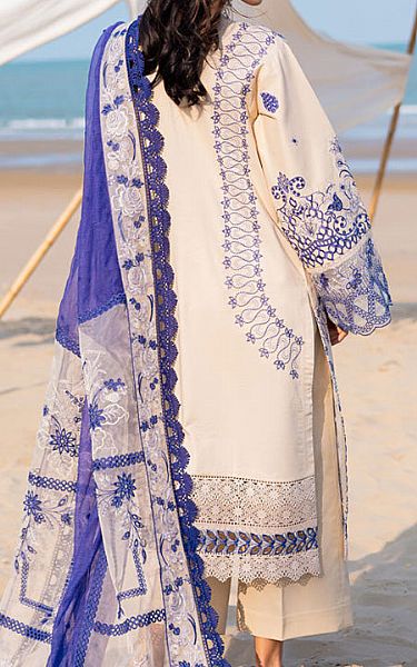 Marjjan Ivory/Blue Lawn Suit | Pakistani Lawn Dress in USA- Image 2