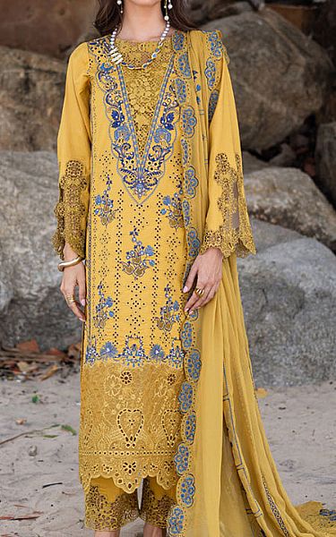 Marjjan Mustard Lawn Suit | Pakistani Lawn Dress in USA- Image 1
