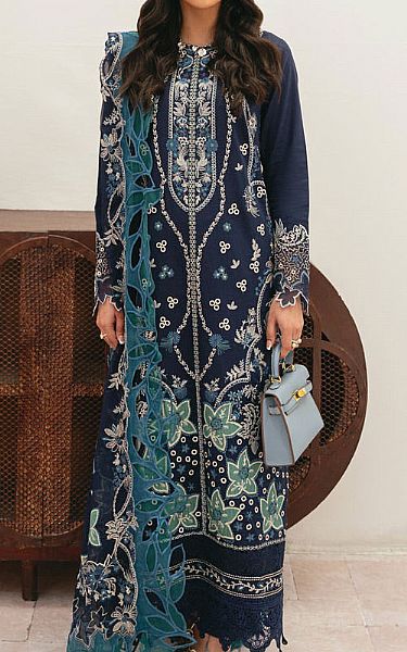Marjjan Navy Blue Lawn Suit | Pakistani Lawn Dress in USA- Image 1
