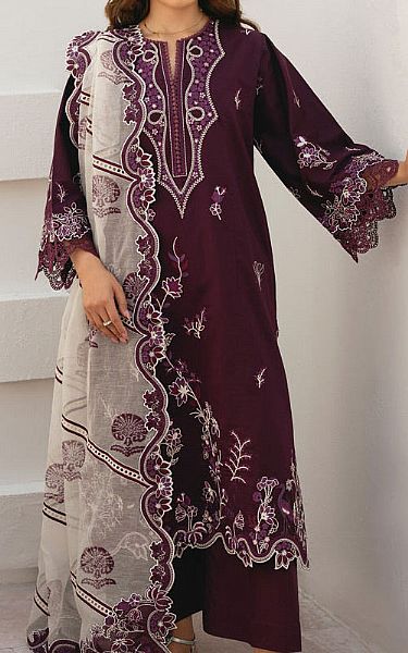 Marjjan Magenta Lawn Suit | Pakistani Lawn Dress in USA- Image 1