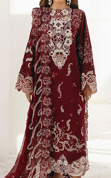 Marjjan Maroon Lawn Suit | Pakistani Lawn Dress in USA- Image 1