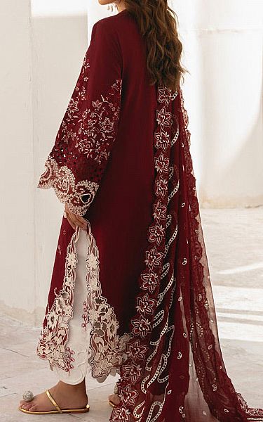 Marjjan Maroon Lawn Suit | Pakistani Lawn Dress in USA- Image 2